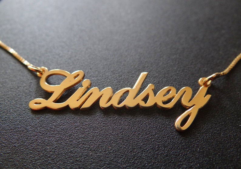 Gold Plated Name Necklace With Your Name Any Name of Your Etsy