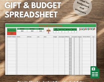 Ultimate Christmas Gifts Tracker - Holiday Budget Spreadsheet - Gift Organizer - Google Sheets Template
