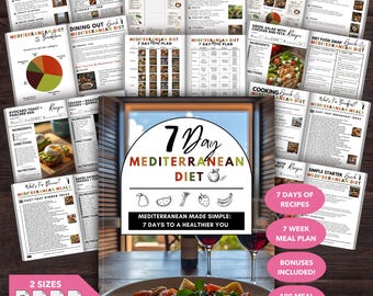 Mediterranean Diet for Weight Loss: 7 Day Meal Plan, Healthy Eating Guide, Printable Grocery List, Meal Ideas Food List, Diet Bundle PDF