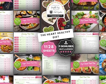 Heart Healthy Meal Plan: 1 Year Of Meal Plans & Shopping Lists. (24 In Total) Healthy Recipes, Weight Loss System, Vegan + Omnivore Options