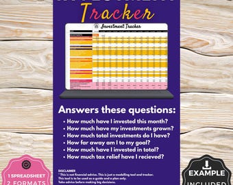 UK Investment Portfolio Stock Spreadsheet Tracker | Excel + Google Sheets | Financial Planner for Isa, SIPP, Pension, Gia and FIRE Goals