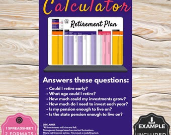 UK Retirement Planner Spreadsheet FIRE Retire Early Prediction Google Sheets Excel Template Budget Pension Investment Tracker Modelling Tool