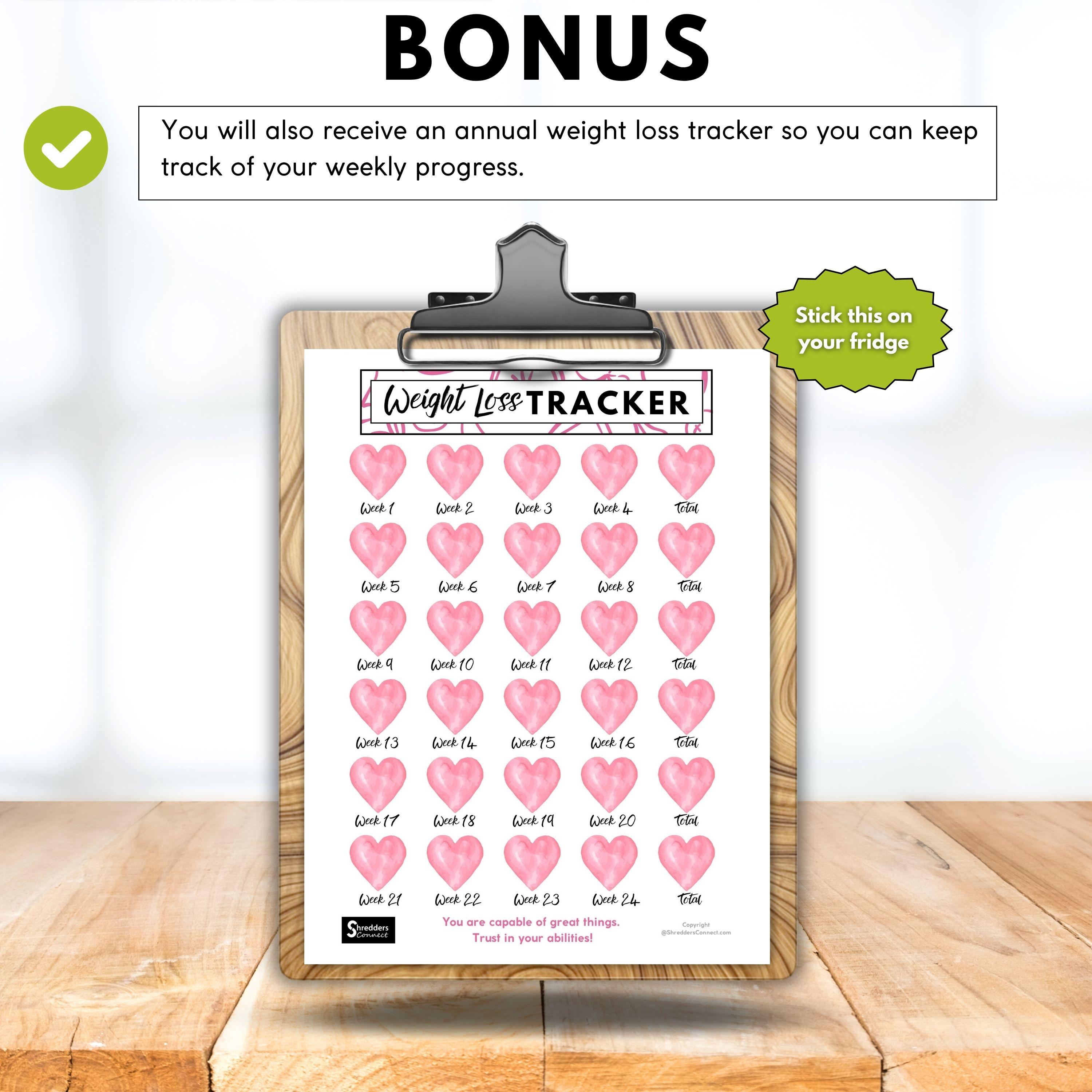 Weight Loss Tracker Coloring Page, Printable Journal for Fitness Goals ...