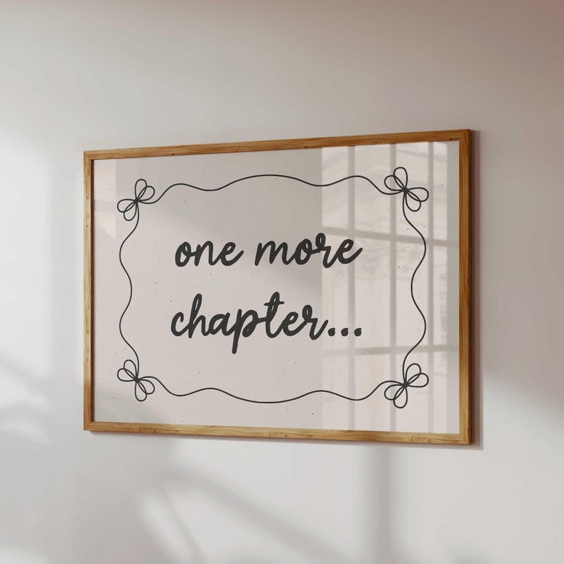 Bookish Wall Art: One More Chapter Neutral Book Poster (Digital Download) image 4