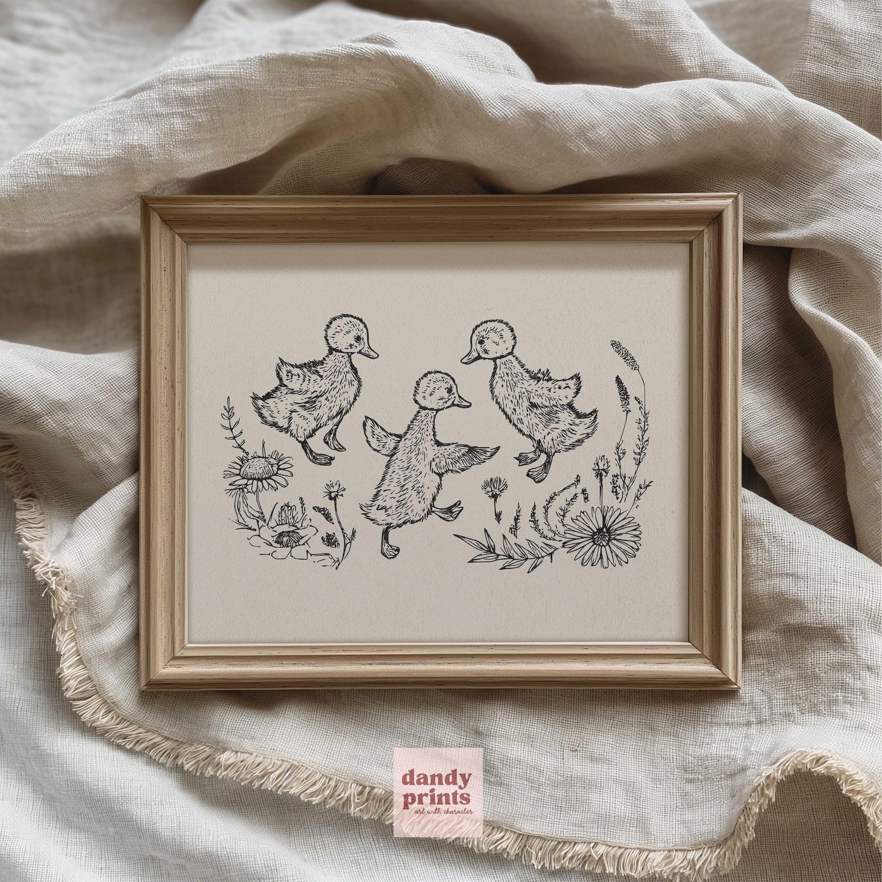 Estampa de pato | Decoração de parede de casa de fazenda | Arte de parede exclusiva para impressão | Arte de estilo vintage para download | Arte de parede com tema de casa de campo neutra
