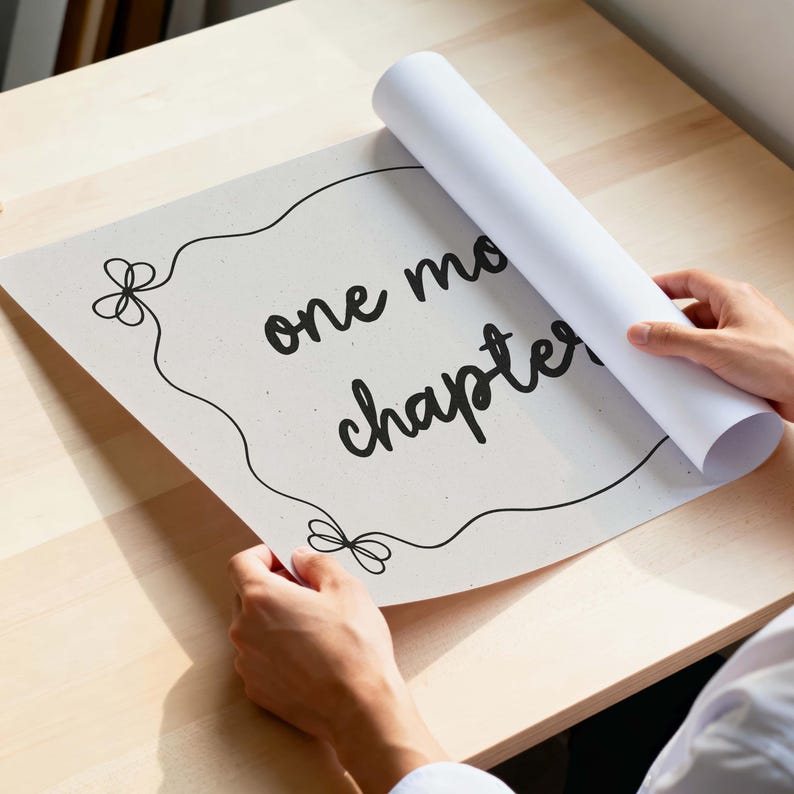 Bookish Wall Art: One More Chapter Neutral Book Poster (Digital Download) image 7
