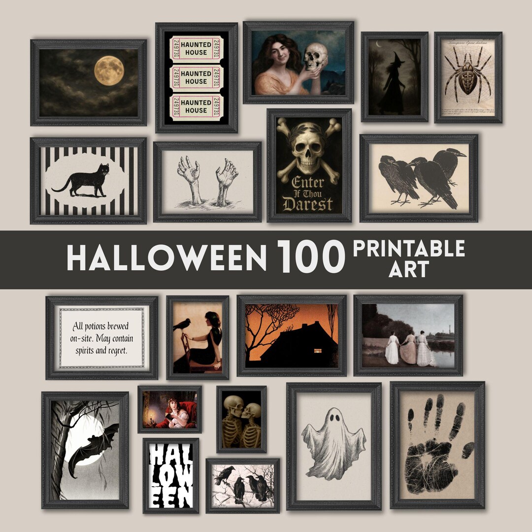 Halloween Prints Bundle: Spooky Gallery Wall Art (digital Download) - Etsy