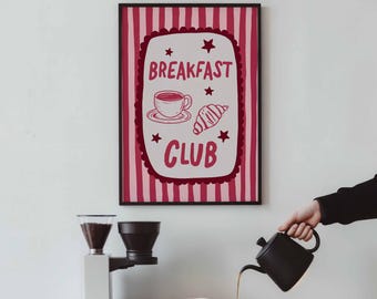 Fun Kitchen Print: Breakfast Club Colourful Art (Printed and Shipped)