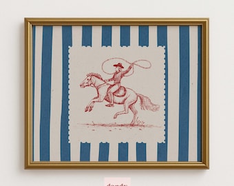 Cowgirl Art Print: Retro Eclectic Western Home Decor (Digital Download)