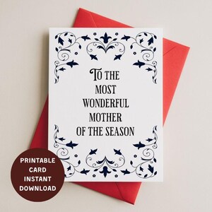 Cartão divertido para o Dia das Mães, IMPRIMÍVEL, com envelope para a mãe | Estilo Regência | Download instantâneo 4x6 | Histórico | Jane Austen | Bridgerton
