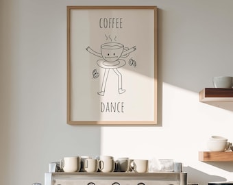 Minimalist Coffee Bar Decor: Funny Kitchen Print (Digital Download)