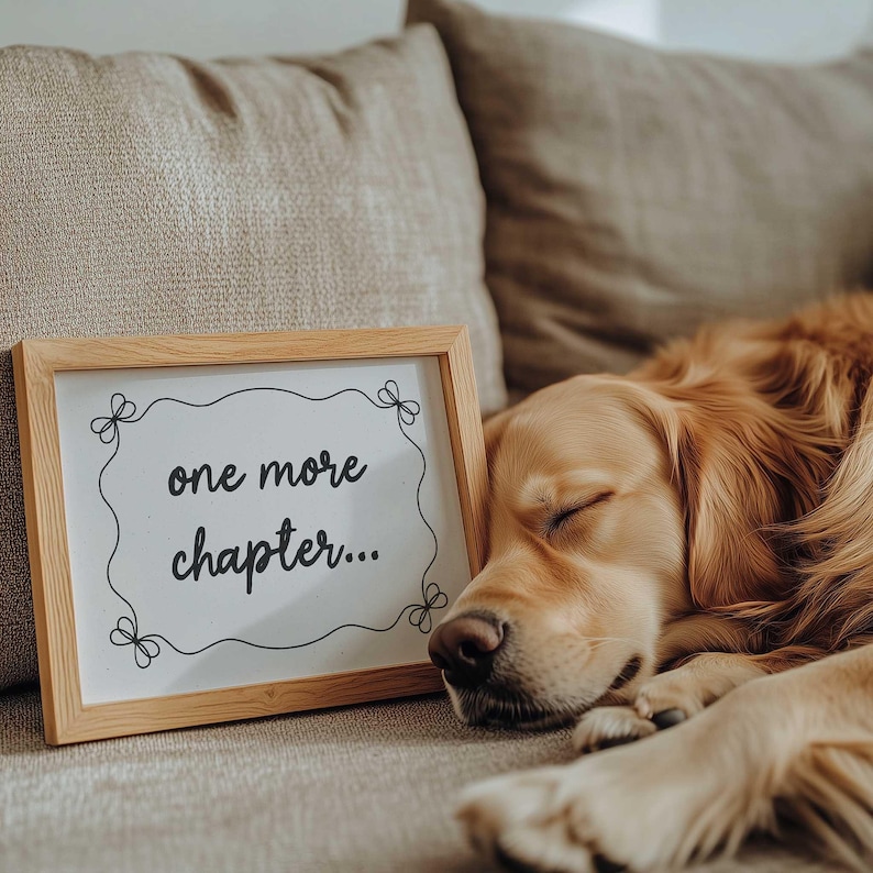 Bookish Wall Art: One More Chapter Neutral Book Poster (Digital Download) image 5