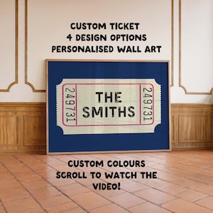 Personalized Ticket Print: Custom Sign Retro Wall Art