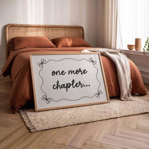 Bookish Wall Art: One More Chapter Neutral Book Poster (Digital Download) image 2