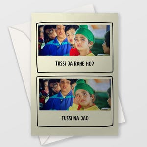 Carte de départ de Bollywood - Kuch kuch hota hain - Tussi ja rahe ho