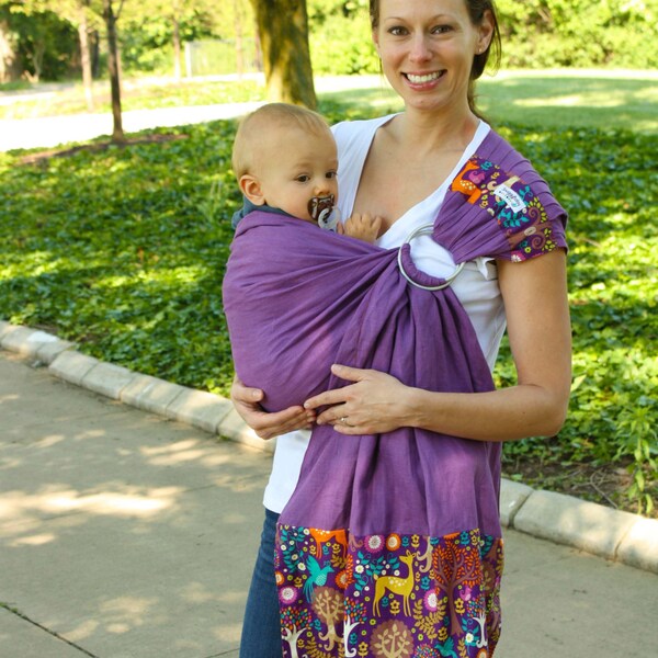 Baby Sling Linen Banded Ring Sling Baby Carrier - Fantasy Forest -Instructional DVD Included - FAST SHIPPING