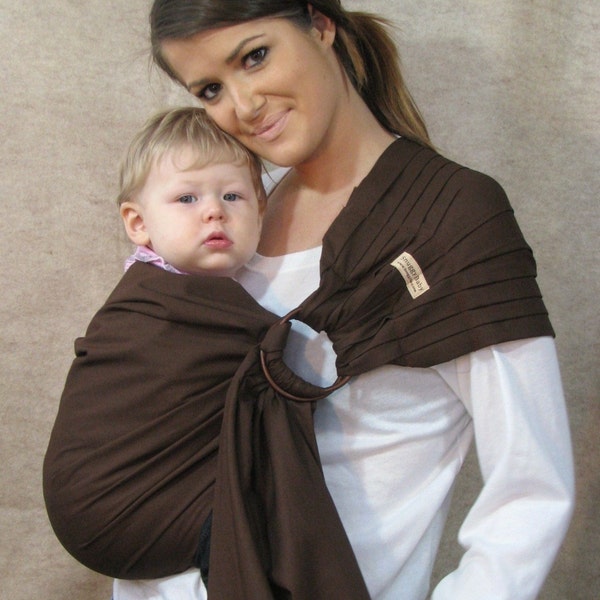 Baby Carrier Ring Sling Baby Sling - Chocolate Brown - FAST SHIPPING - Instructional DVD Included