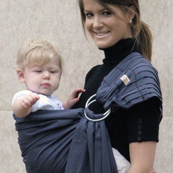 Baby Carrier Ring Sling Baby Sling -Slate Grey -FAST SHIPPING - Instructional DVD Included