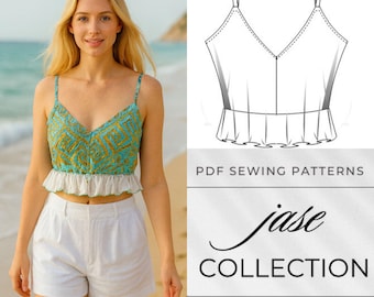 Patrón de costura de bustier en PDF / Patrón de top digital para mujer / Para coser en casa