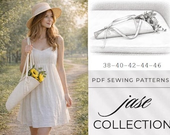 Patrón de costura en PDF para portaramos de flores, soporte floral de lino, bolsa de regalo, tutorial