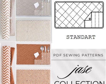 Patrón de costura PDF para estuche de cubiertos portátil, organizador de utensilios de picnic, bricolaje para la cocina