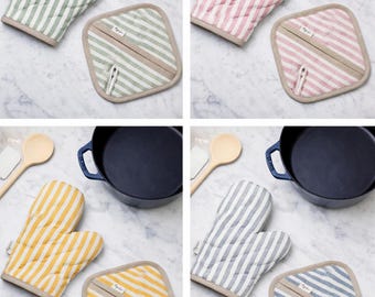 Patrón de costura en PDF para guante de cocina a rayas, agarradera, regalo de cocina, tutorial de bricolaje