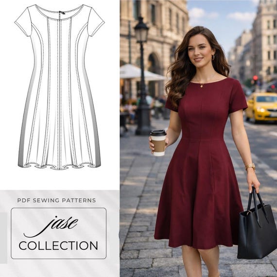 princess seam fit and flare dress pattern Fit & Flare Dress Pattern | Princess Seam A-line Dress PDF / Digital Sewing  Pattern