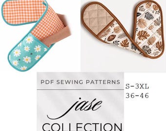 Patrón de costura de manopla de horno doble PDF, Patrón de guante de horno doble, Patrón de manopla de horno, Patrón de costura de cocina, Patrón de manopla de horno DIY A4