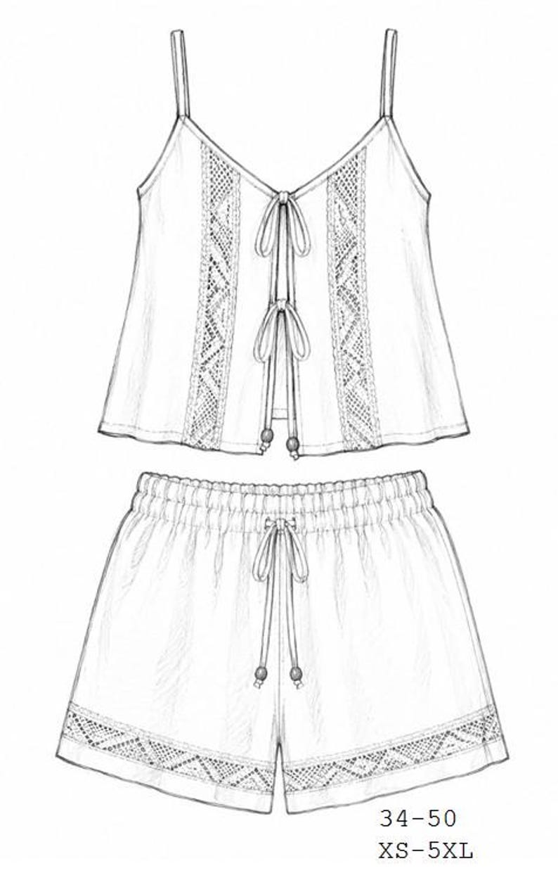 Boho Cami Shorts Set Sewing Pattern PDF Digital Download - Etsy