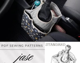 Patrón de costura en PDF para organizador de espacio entre asientos de coche, soporte de almacenamiento para consola, tutorial