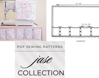 Patrón de funda para máquina de coser (PDF), patrón de funda acolchada para máquina de coser, funda organizadora para máquina de coser, patrón imprimible A4