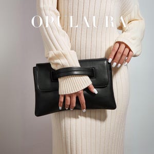Cartera de mano retro vintage de color sólido, bolsos de cuero negro, bolsos de mujer, bolsos de mano, bolsos cruzados, bolsos de hombro, bolsos diarios, regalo para ella
