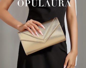 Gold Evening Clutch Bag, Glamorous Ruched Shoulder Bag