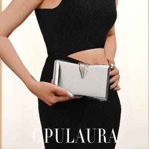 Luxury Evening Handbag, Silver Clutch Bag, Silver Clutch Purse, Silver Evening Bag, Evening Bags For Women, Crossbody Bags, Gift For Her