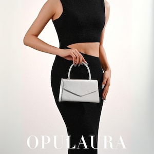 Women&#39;s Premium Silver Bags, Leather Flap Handbag Evening Clutch Purse, Shoulder Bags, Crossbody Bags, Silver Evening Bags, Valentine&#39;s Day