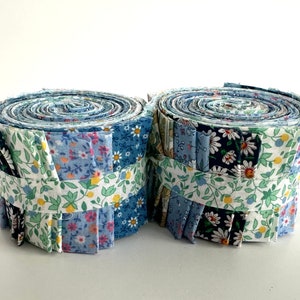 Spring Flowers Jelly Roll Quilt Fabric Strips 20 strips Time Saver Quilt Kits by SEW FUN QUILTS image 9