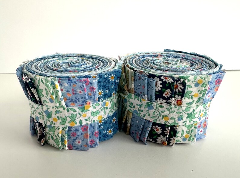 Spring Flowers Jelly Roll Quilt Fabric Strips 20 strips Time Saver Quilt Kits by SEW FUN QUILTS image 9