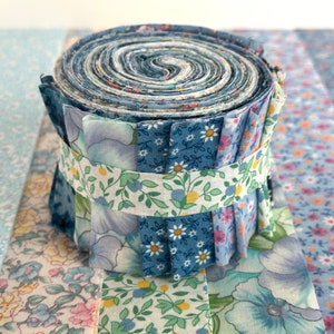 Spring Flowers Jelly Roll Quilt Fabric Strips 20 strips Time Saver Quilt Kits by SEW FUN QUILTS image 1