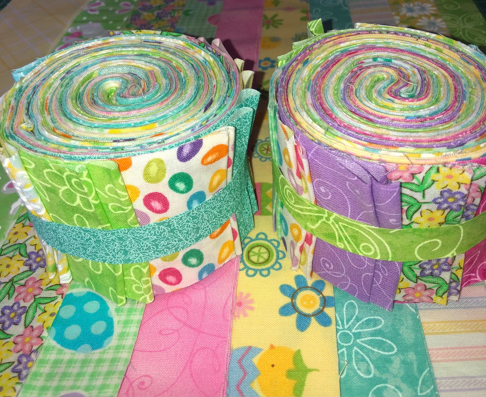 Easter Spring Pastel Quilt Fabric Jelly Roll 20 Strips Etsy
