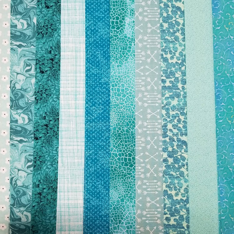 Aqua Quilt Fabric Jelly Roll Strips SEW FUN QUILTS Time Etsy