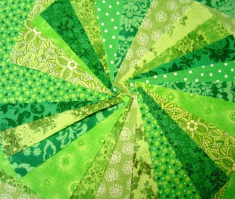 Lime Green Fabric Squares Quilt Charm Squares by SEW FUN Etsy