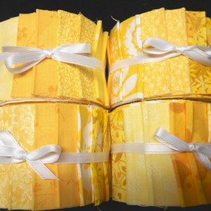 Yellow Sunshine Quilt Fabric Strips Jelly Roll by SEW FUN QUILTS 1 Roll 20 strips image 5