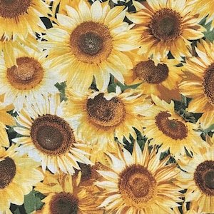 Sunflower Yellow Green and Black Quilt Fabric Yardage - New Off the Bolt- by SEW FUN QUILTS