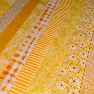 Yellow Sunshine Quilt Fabric Strips Jelly Roll by SEW FUN QUILTS 1 Roll 20 strips image 3