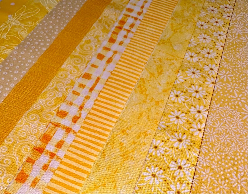 Yellow Sunshine Quilt Fabric Strips Jelly Roll by SEW FUN QUILTS 1 Roll 20 strips image 3