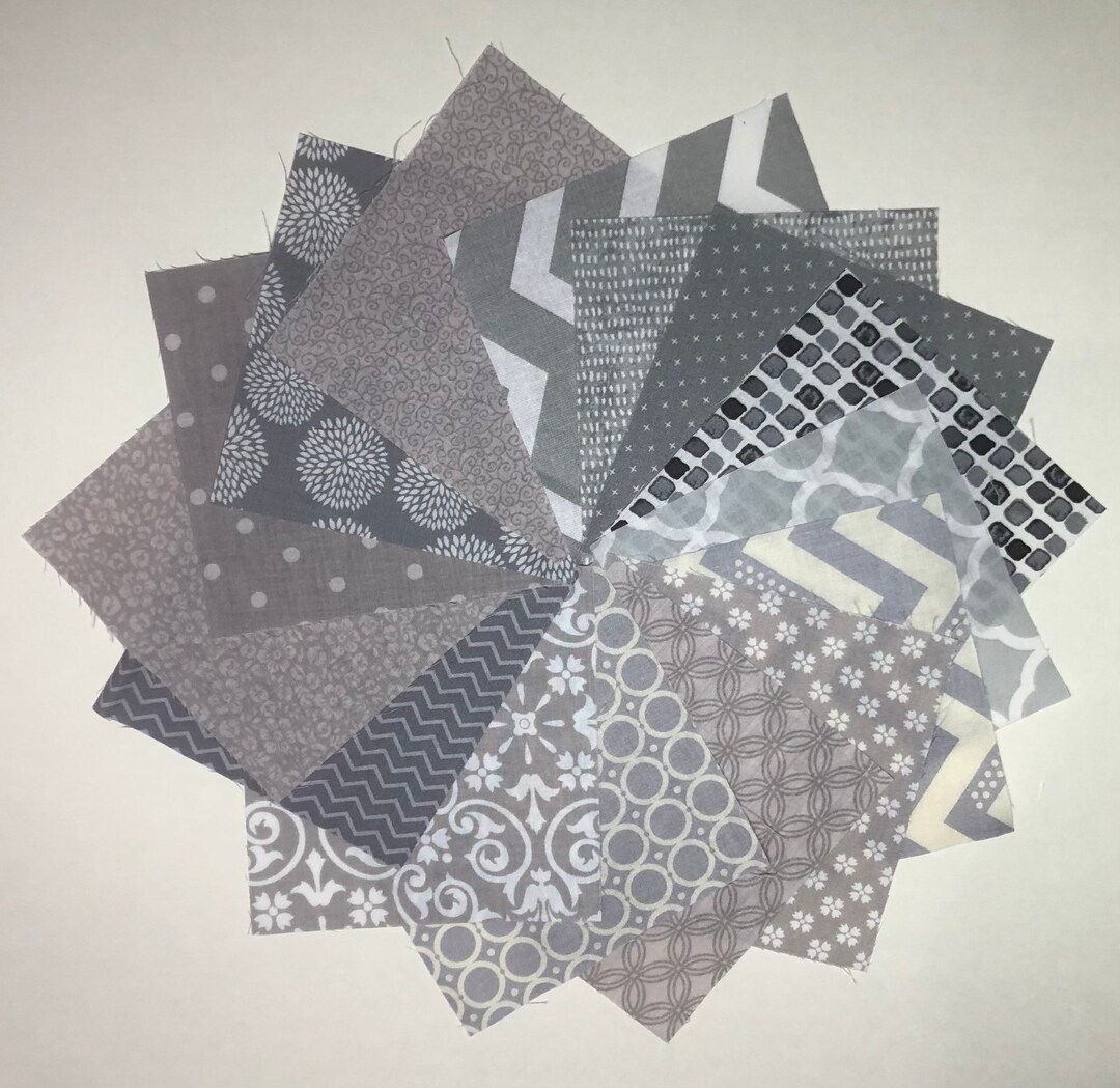 Gray Quilt Fabric Squares 30 5 Quilt Charm Squares by SEW FUN QUILTS