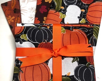 Autumn Fall Orange Brown Fat Quarter Bundle - Quilt Fabric - 4 prints -1 yard total- Sewfunquilts  - Time Saver Kits