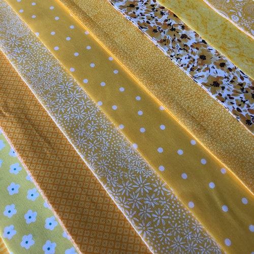 Yellow and Gray Quilt Fabric Jelly Roll Strips Traditional Etsy