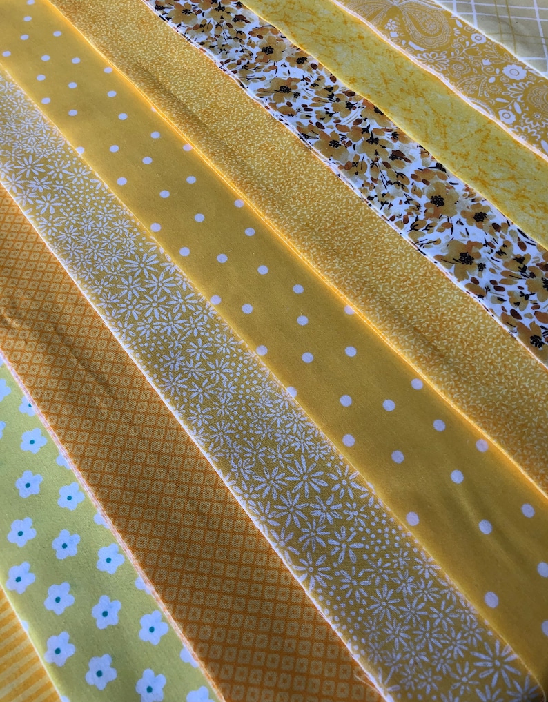 Yellow Sunshine Quilt Fabric Strips Jelly Roll by SEW FUN QUILTS 1 Roll 20 strips image 8