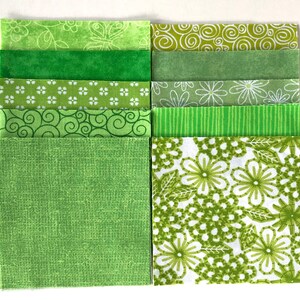 Lime Green Fabric Squares 30 5 Quilt Charm Squares by SEW FUN QUILTS Time Saver Quilt Kit image 2